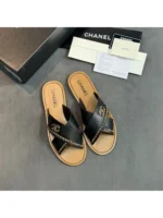 Женские шлепанцы Chanel чёрного цвета, артикул 339249