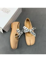 Женские балетки Maison Margiela бежевого цвета, артикул 339452