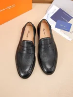 Мужские лоферы Santoni чёрного цвета, артикул 338407 — фото 2