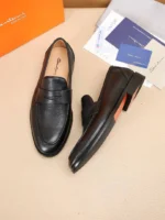 Мужские лоферы Santoni чёрного цвета, артикул 338407 — фото 4