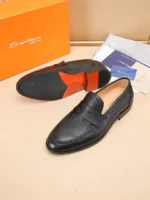 Мужские лоферы Santoni чёрного цвета, артикул 338407 — фото 7