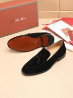 Мужские лоферы Loro Piana чёрного цвета, артикул 338534 — фото 7