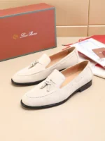 Мужские лоферы Loro Piana белого цвета, артикул 338538