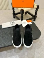 Мужские слипоны Hermes чёрного цвета, артикул 338794 — фото 2