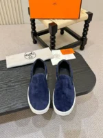 Мужские слипоны Hermes тёмно-синего цвета, артикул 338793 — фото 2