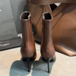 Женские ботильоны Saint Laurent коричневого цвета, артикул 338746 — фото 5