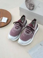 Мужские кроссовки Brunello Cucinelli бордового цвета, артикул 343323