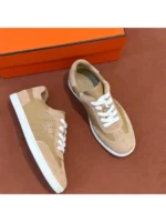 Женские кеды Hermes бежевого цвета, артикул 339916
