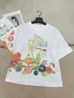Женская футболка Fendi белого цвета, артикул 339471