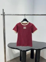 Женская футболка Miu Miu красного цвета, артикул 339635