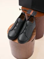 Мужские кеды Zegna чёрного цвета, артикул 343239