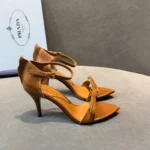 Женские босоножки Prada коричневого цвета, артикул 340178 — фото 4