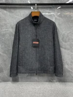 Мужская ветровка Zegna серого цвета, артикул 340201
