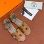 Женские сандалии Hermes коричневого цвета, артикул 340287 — фото 3