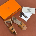 Женские сандалии Hermes коричневого цвета, артикул 340287 — фото 5