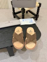 Мужские шлепанцы Brunello Cucinelli коричневого цвета, артикул 340385 — фото 3