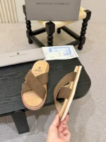Мужские шлепанцы Brunello Cucinelli коричневого цвета, артикул 340385 — фото 4
