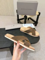 Мужские шлепанцы Brunello Cucinelli коричневого цвета, артикул 340385 — фото 6