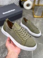 Мужские кеды Zegna зелёного цвета, артикул 340393 — фото 4