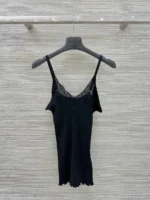Женский топ Saint Laurent чёрного цвета, артикул 340492