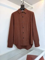 Мужская рубашка Loro Piana коричневого цвета, артикул 340579