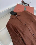 Мужская рубашка Loro Piana коричневого цвета, артикул 340579 — фото 3