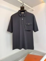 Мужское поло Hermes серого цвета, артикул 340595