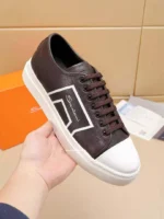 Мужские кеды Santoni коричневого цвета, артикул 340676 — фото 4