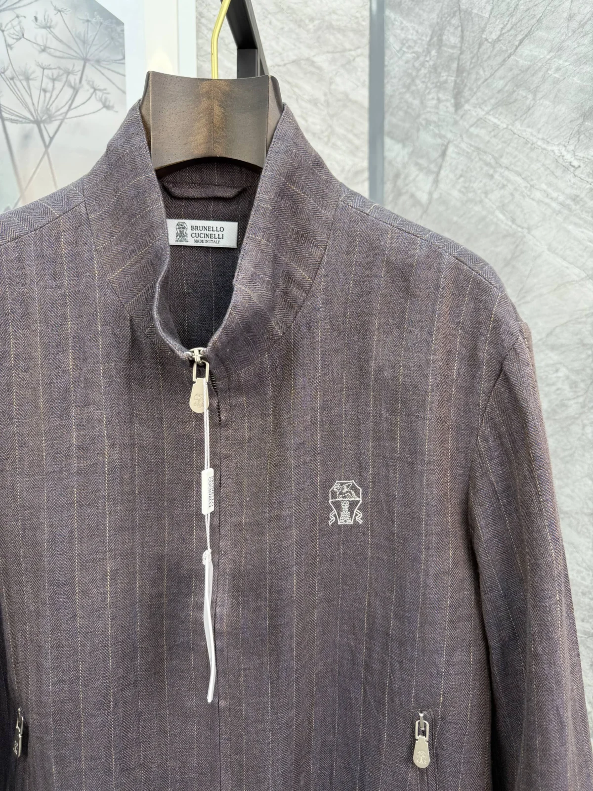 Льняная ветровка BRUNELLO CUCINELLI — изображение 4