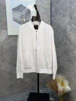Мужской бомбер Zegna белого цвета, артикул 341416