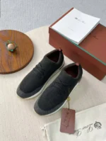 Мужские кроссовки Loro Piana серого цвета, артикул 341450 — фото 4
