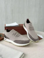 Мужские кроссовки Loro Piana серого цвета, артикул 341453