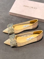 Женские балетки Jimmy Choo розового цвета, артикул 341518