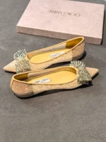 Женские балетки Jimmy Choo розового цвета, артикул 341518 — фото 4