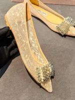 Женские балетки Jimmy Choo розового цвета, артикул 341518 — фото 3