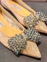 Женские балетки Jimmy Choo розового цвета, артикул 341518 — фото 6