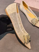 Женские балетки Jimmy Choo белого цвета, артикул 341519 — фото 3