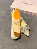 Женские балетки Jimmy Choo белого цвета, артикул 341519 — фото 7