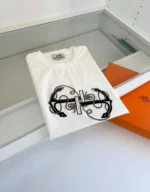 Мужская футболка Hermes белого цвета, артикул 344614 — фото 3
