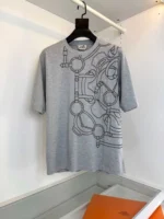 Мужская футболка Hermes серого цвета, артикул 344619