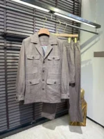 Мужской костюм Brunello Cucinelli синего цвета, артикул 341728