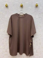 Женская футболка Schiaparelli коричневого цвета, артикул 341827