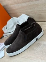 Мужские слипоны Hermes коричневого цвета, артикул 341984 — фото 4