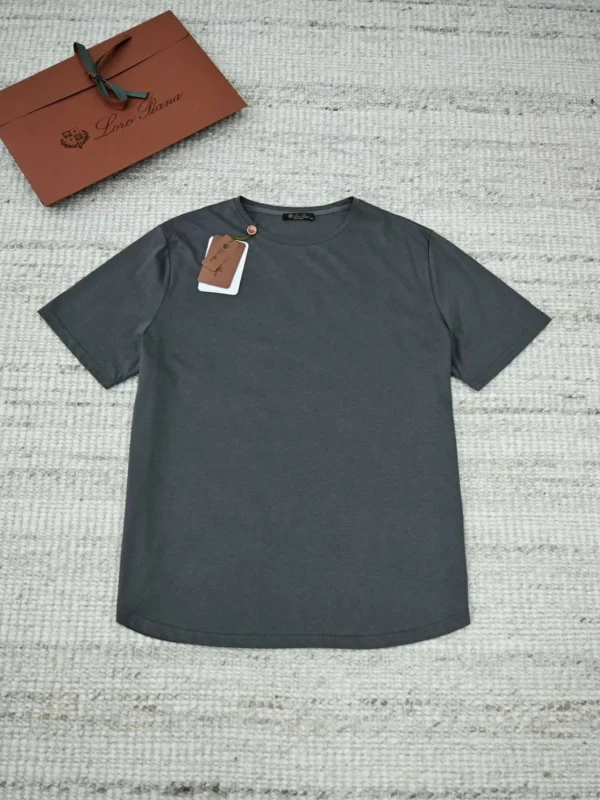 Мужская футболка Loro Piana серого цвета, артикул 342051
