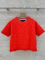 Женская футболка Louis Vuitton красного цвета, артикул 342334