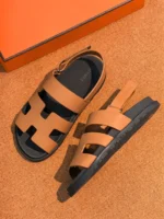 Женские сандалии Hermes коричневого цвета, артикул 342722