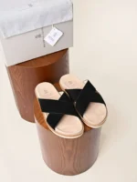 Мужские шлепанцы Brunello Cucinelli чёрного цвета, артикул 342510