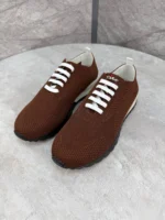 Мужские кроссовки Kiton коричневого цвета, артикул 342518