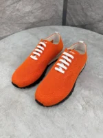 Мужские кроссовки Kiton оранжевого цвета, артикул 342520
