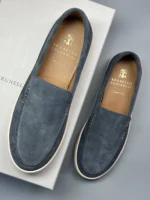 Мужские слипоны Brunello Cucinelli серого цвета, артикул 342895 — фото 4